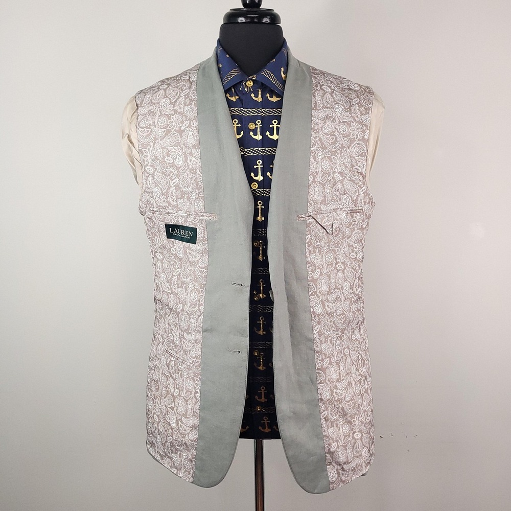 Lauren Ralph Lauren Blazer Mens 40L Ultraflex Linen Lassiter New Jacket - Picture 4 of 16
